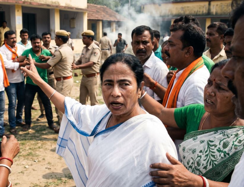 Mamata Banerjee Alleges Violence, Accuses BJP of Trying to Rig West Bengal Phase-2 Polls!